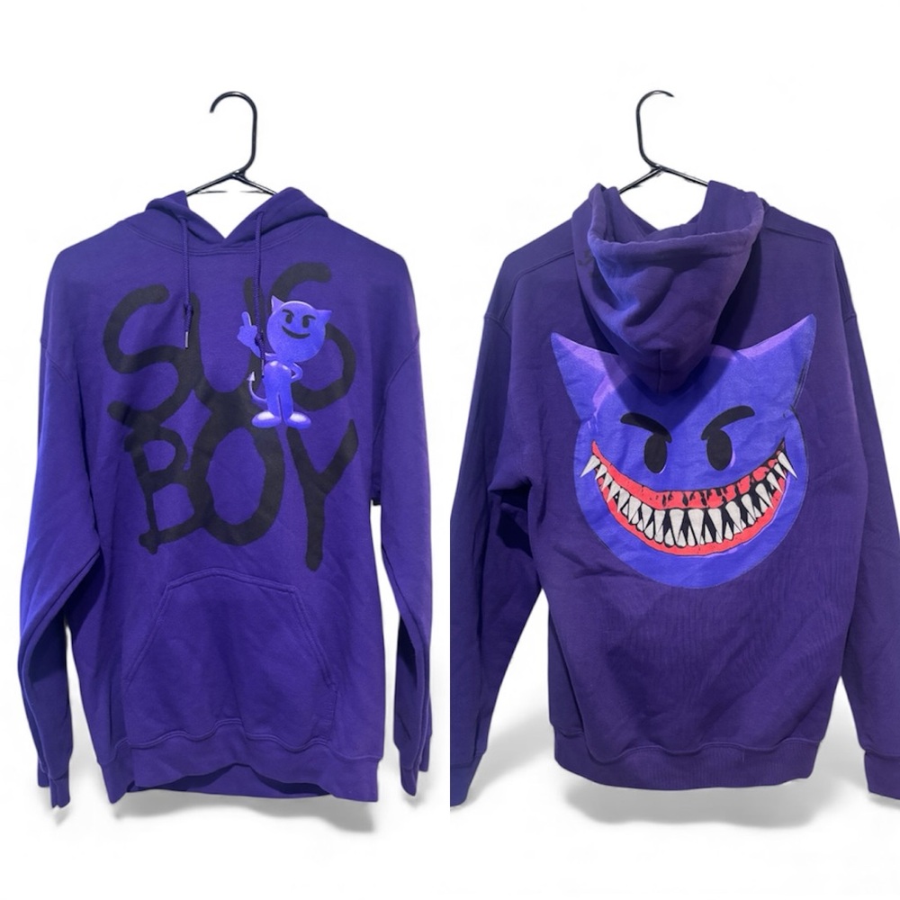 Lil Peep G59 SLICK BOY Purple Devil Hoodie Medium 999 Suicideboys RARE Merch